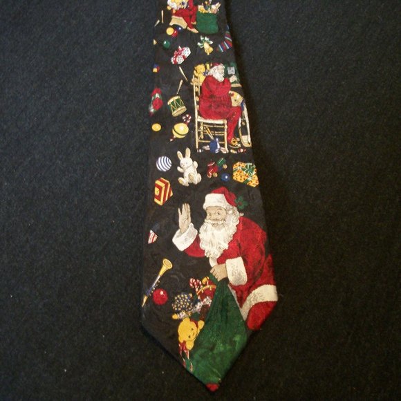 Vintage Other - SWEET MUTED SATIN VINTAGE SANTA TIE